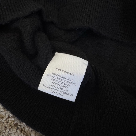 White + Warren Cashmere Crew Neck Sweater Black Large - Picture 6 of 7